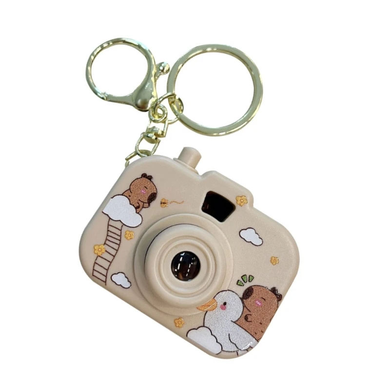 سلسلة مفاتيح بتصميم Capybaras الممتعة مع جهاز عرض صغير مدمج لمحافظ مفاتيح الحقائب