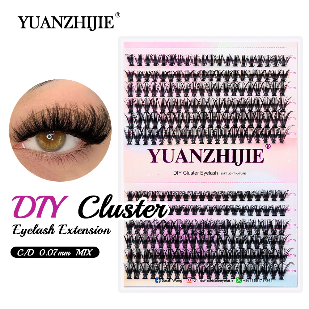 

Wholesale 144pcs Matte Dark Black DIY Pre-cut Ribbon Lash Extension C D Curl Custom Private Label Natural Fulffy Cluster Eyelash