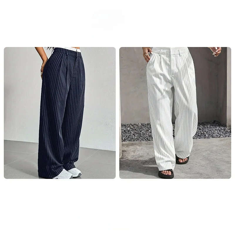 ارتفاع الخصر تقسم مستقيم الساق السراويل النسائية غير رسمية جديد Sle السراويل الطويلة لموسم الخريف لا العلامة التجارية المسجلة #2