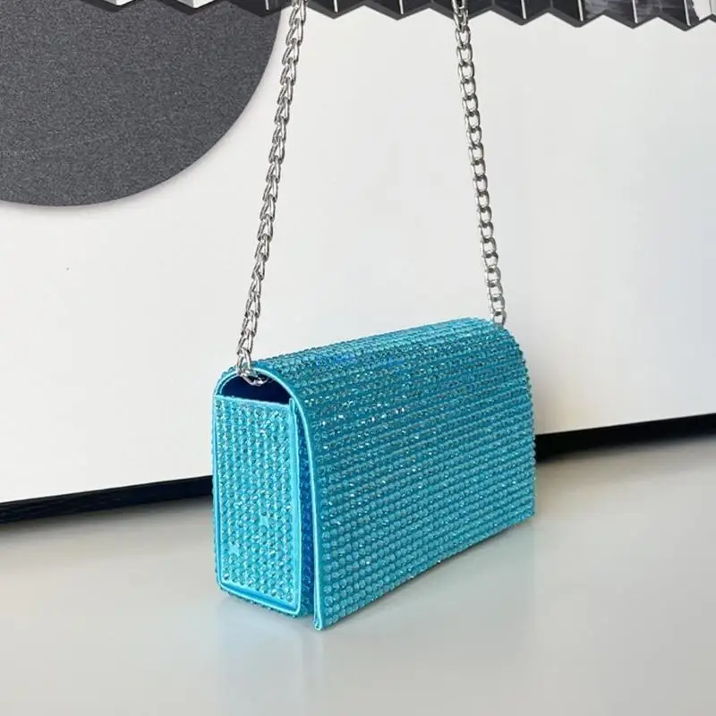 

D0UD Women Evening Clutch Bag Glitter Handbag Shoulder Crossbody Bags Wedding Prom Party Purse with Detachable Chain