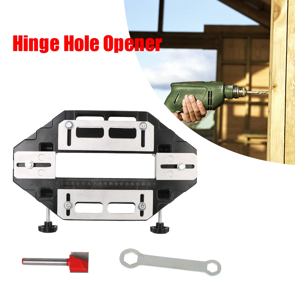 Woodworking Positioning Slotter With Spanner Wood Door Hinge Hole Opener Hidden Gate Slotting Lock Guide Plate Locator