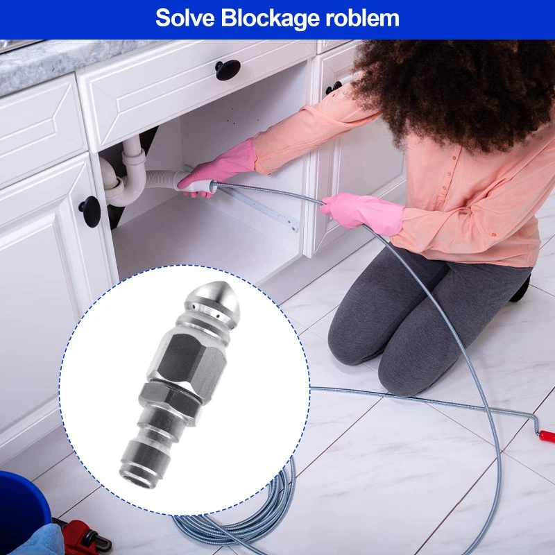 Sharp Tip 6 Hole Quick Connect Nozzle for Pressure Washer Sewer Cleaning Machine Hose Pipe Drain Accessories pressure nozzle
