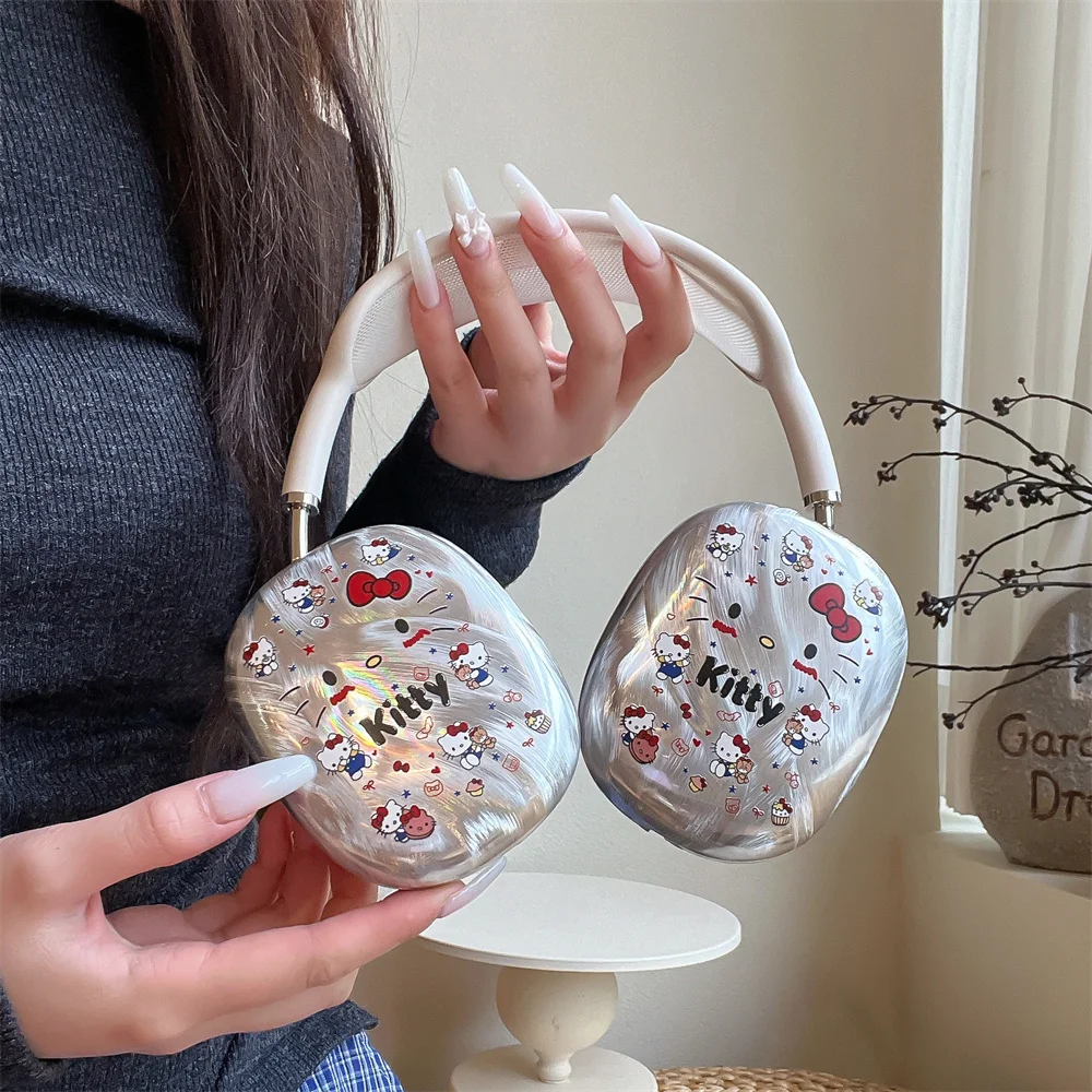 

Cute Hellokitty Electroplated Earphone Case Cover for Apple Airpods Max Shockproof Cover Kawaii Cartoon Cover for Airpods Max Ca