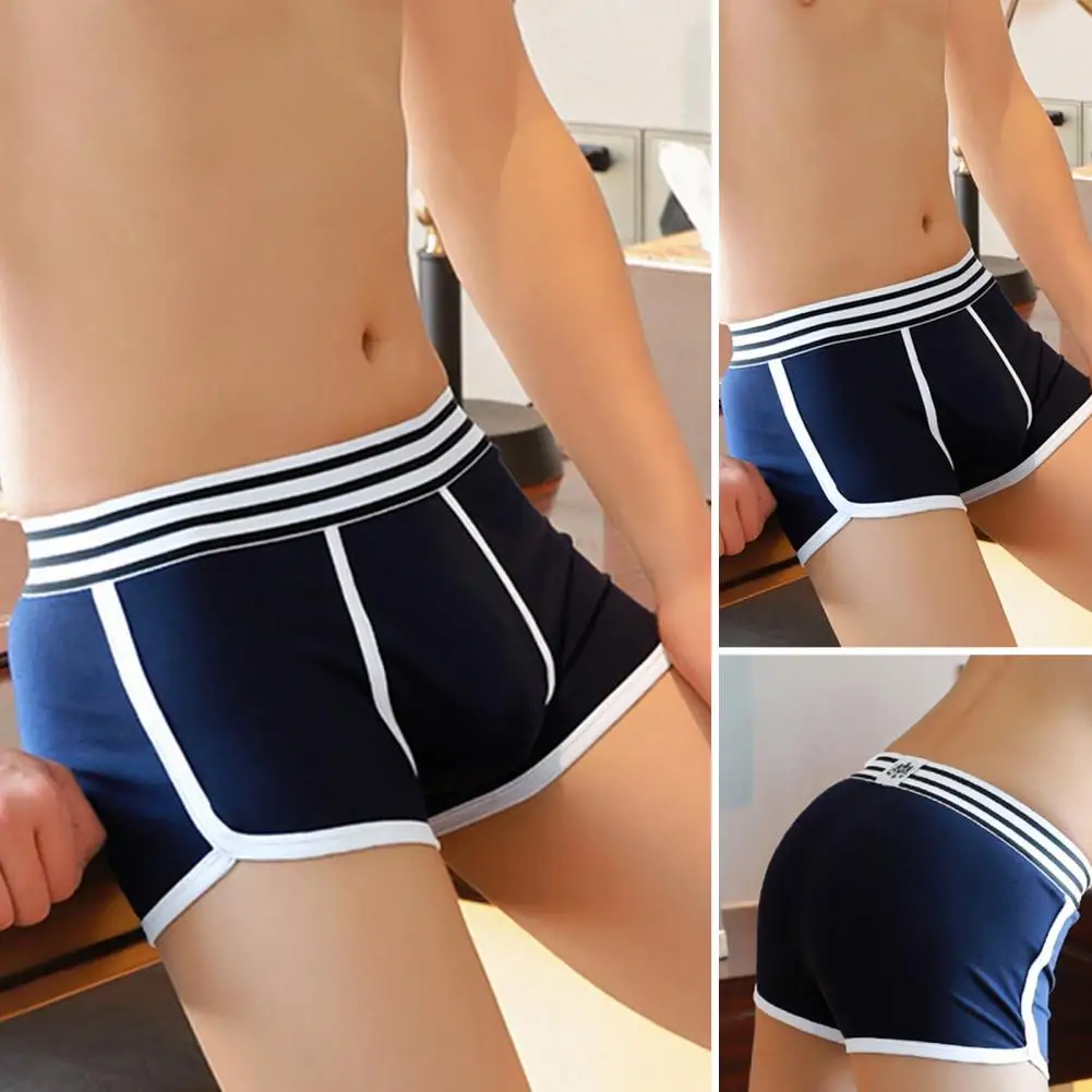 Men Boxers Underwear Soft Breathable U Convex Sweat Absorption Briefs High Elastic Men Underpants Underwear Мужские Трусики