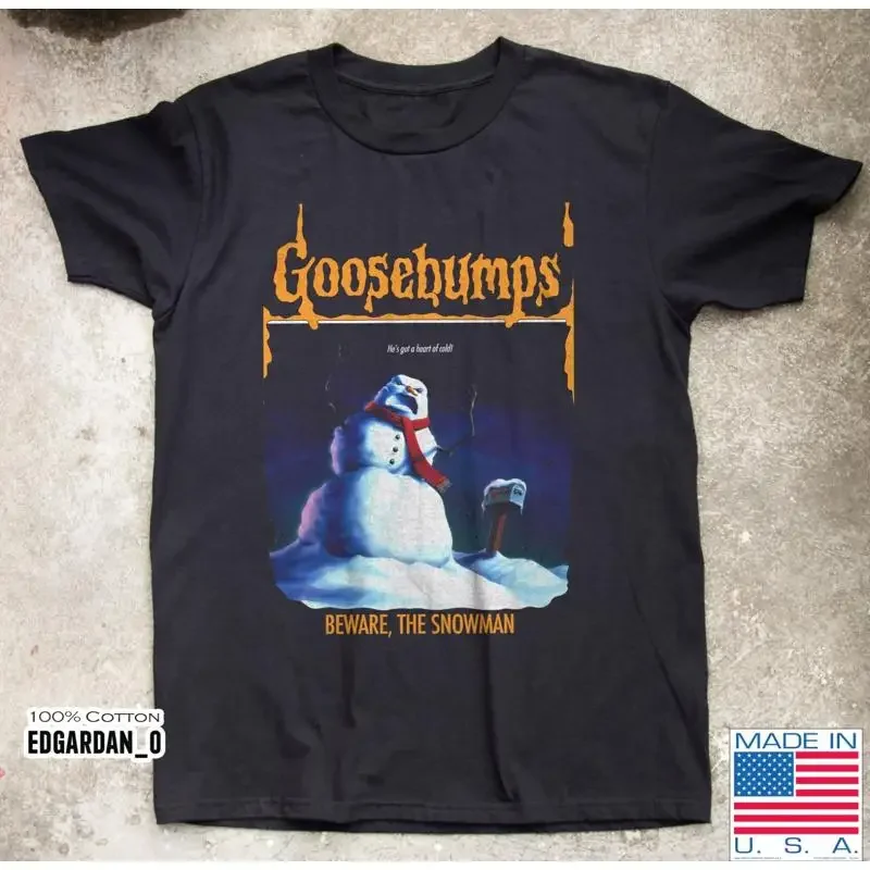 Goosebumps Beware The Snowman Cover Horror Black T Shirt S 5Xl
