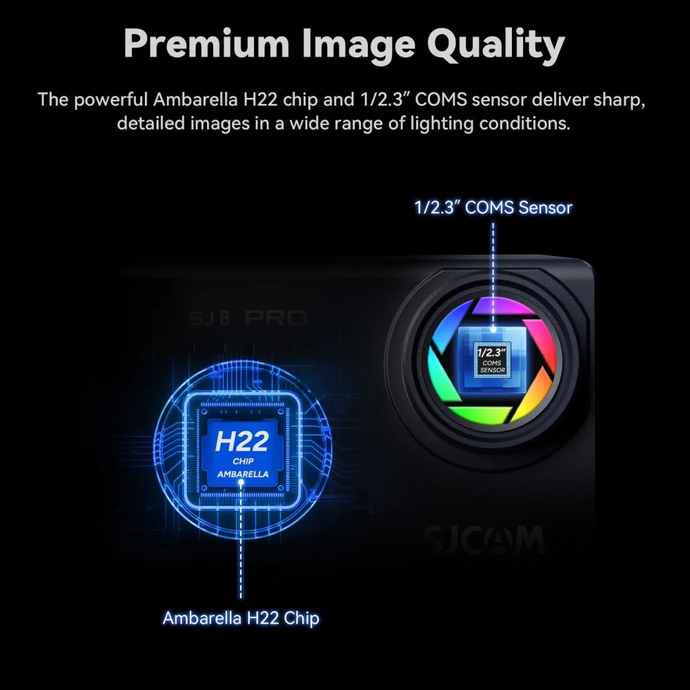 SJCAM SJ8 Pro Waterproof Anti-Shake 4K 60FPS 5G WiFi Touch Screen Multifunctional Outdoor Sports Cam
