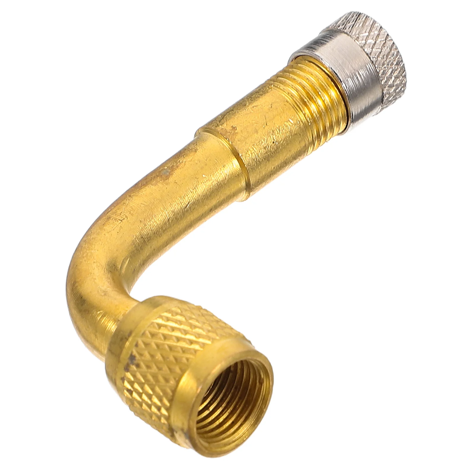 90 Degree Brass Air Tire Valve Stem Extension Adapter Dual Pulley Heavy Load Tire Valve Extender for Motorcycle Bike Car Truck