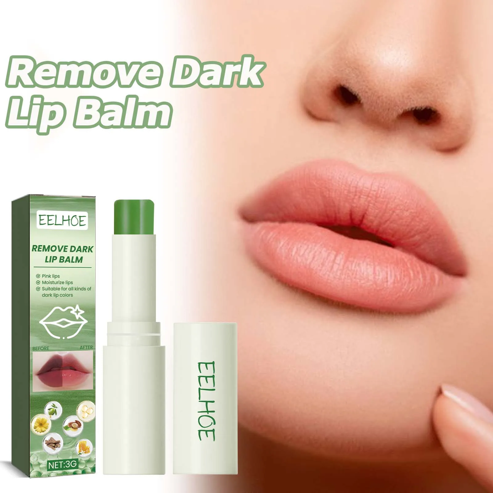 Mascarilla labial de melanina que elimina el bálsamo labial oscuro, exfoliante, eliminación de piel muerta, aclara la línea de labios, hidratante, ilumina el cuidado del bálsamo labial