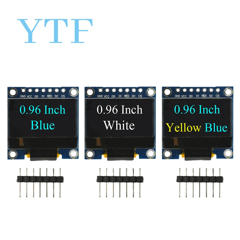 

Модуль OLED-дисплея 0,96 дюйма IIC SPI серийный 7pin белый/синий/желтый SSD1306 12864 плата с ЖК-экраном