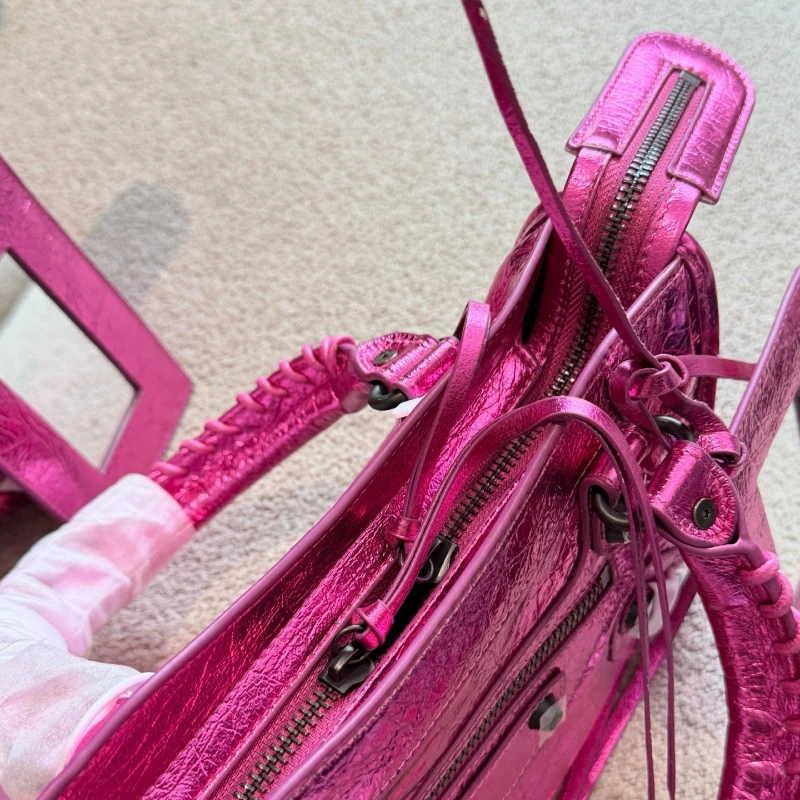 New Classic Motorcycle Bag Women High End Fashion Genuine Leather Underarm Shoulder Crossbody Handbag Retro Rivet Detachable Strap Daily Commuter Bag view 5