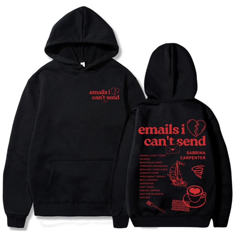 Sabrina Carpenter Nonsense Emails I Can‘t Send Hoodies Women\'s  Hoodie Harajuku Long Sleeve Sweatshirts Unisex Fan Gift