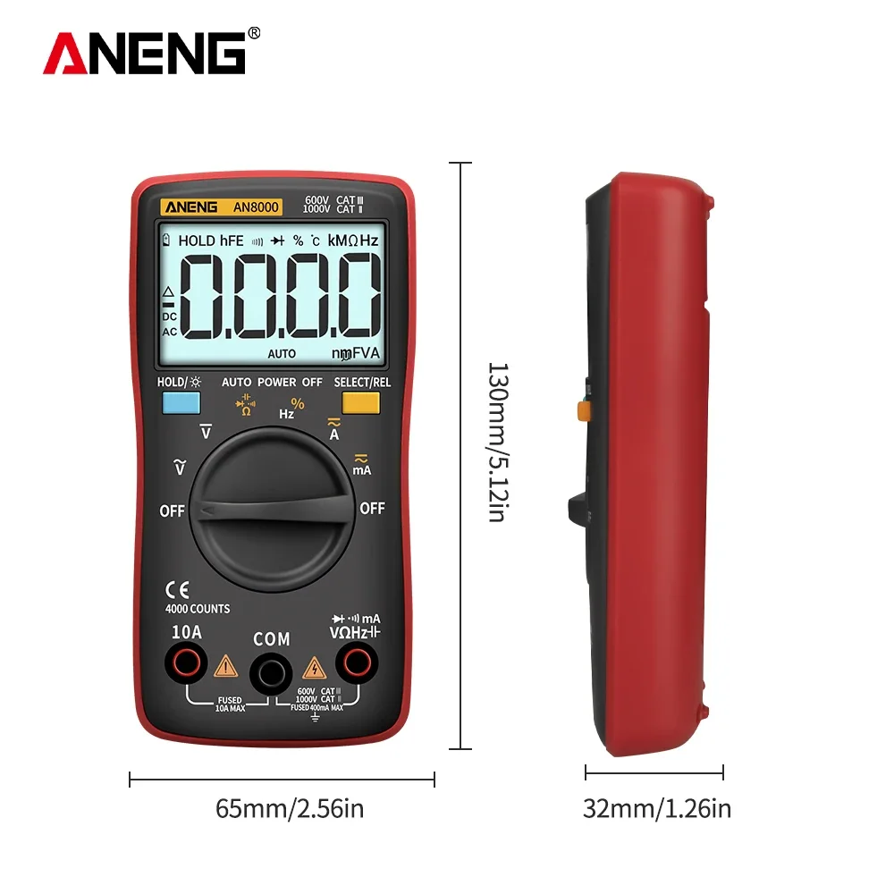 ANENG AN8000 multimetro digitale 4000 conteggi tester di condensatori professionali esrs meter richmeters misuratore di induttanza tester digitale