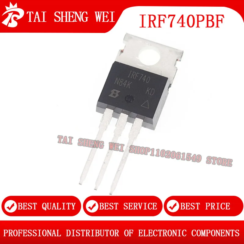 

20pcs IRF740PBF IRF740 TO-220 IRF740P TO220 400v 10A MOS New original