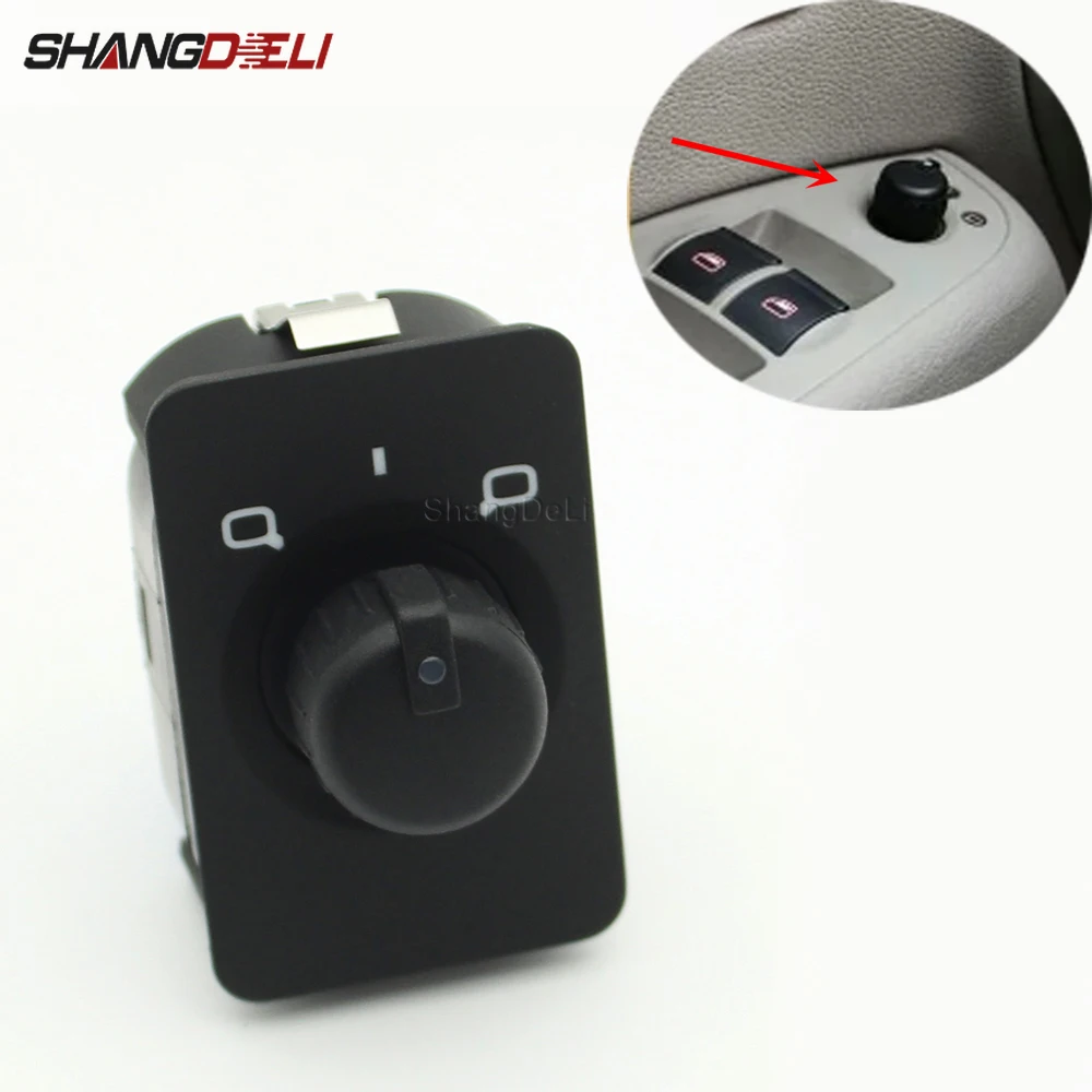 Car Black Side Mirror Switch Control Knob Button Adjust Knob Car Accessories Compatible For Audi A6 C5 1998-2004 4B1959565A