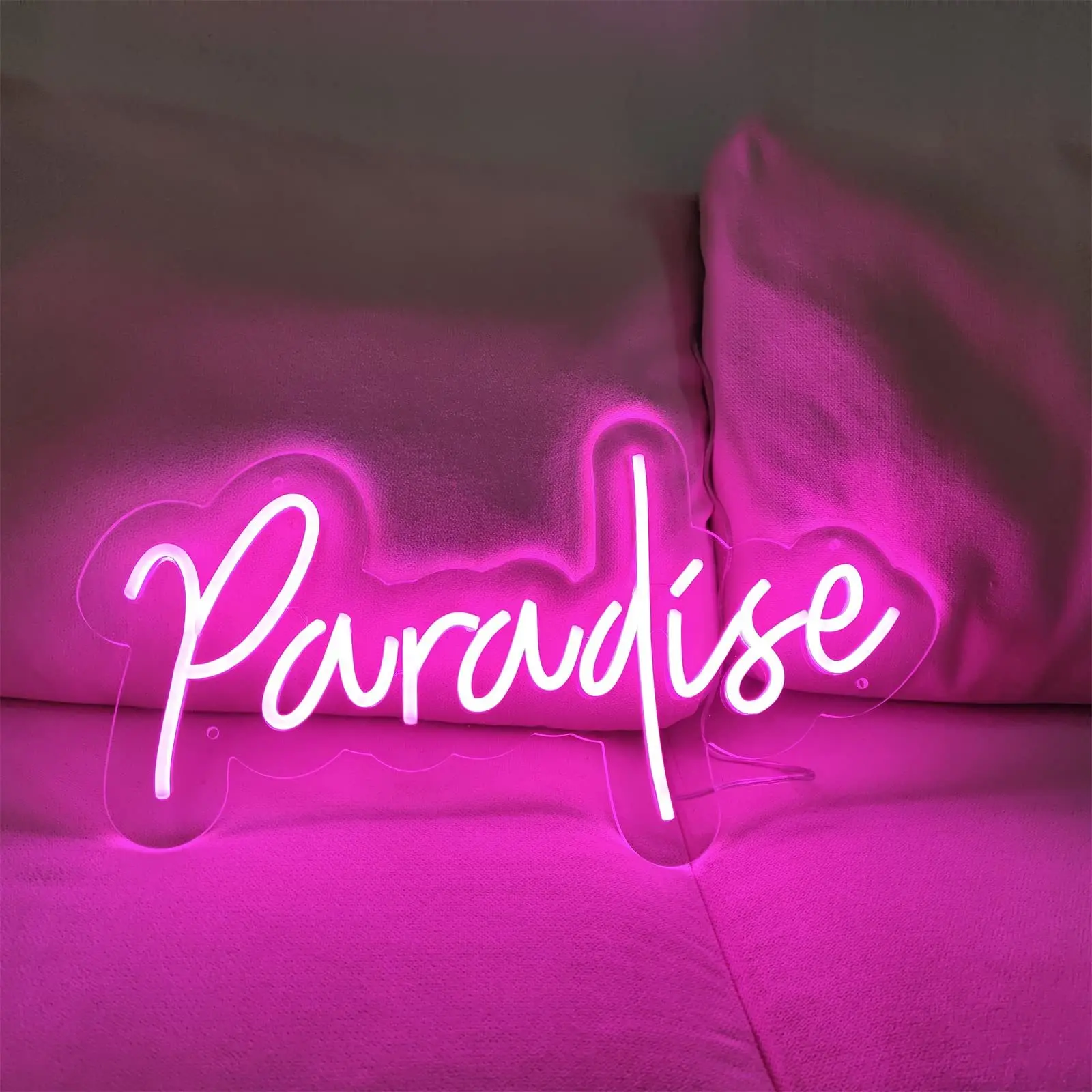 Paradise Neon Sign For Wall Decor USB Bedroom Club Home Party Window Room Bar Decoration Wedding Birthday Party LED Lights Signs