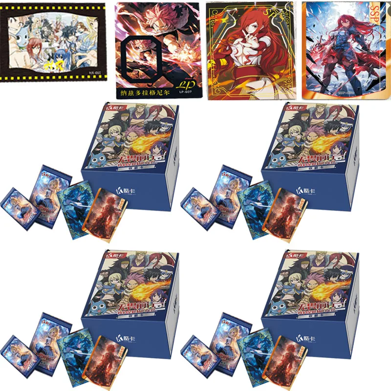 Wholesale 4 Boxes Fairy Tail Trading Cards Anime Figures Natsu Erza Scarlet SSP SP Rare Card Booster Box TCG Children Toys