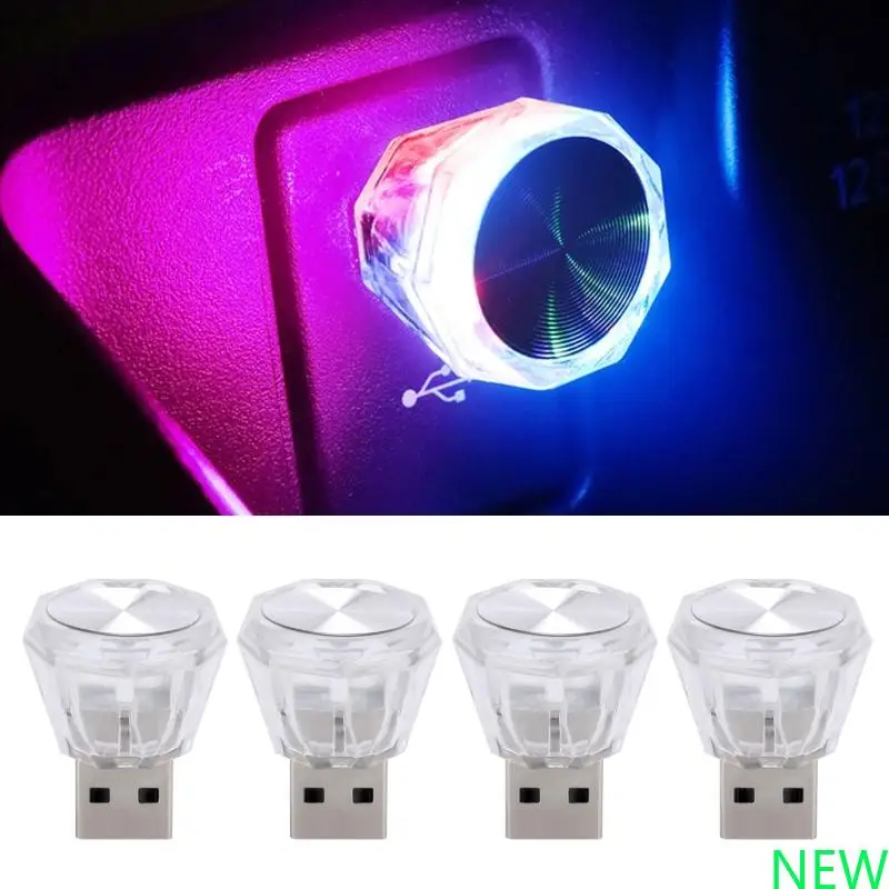 

4Pcs USB LED Ambient Lamp LED Car Interior Light Car Cigarettes USB Light Lighting Accessories