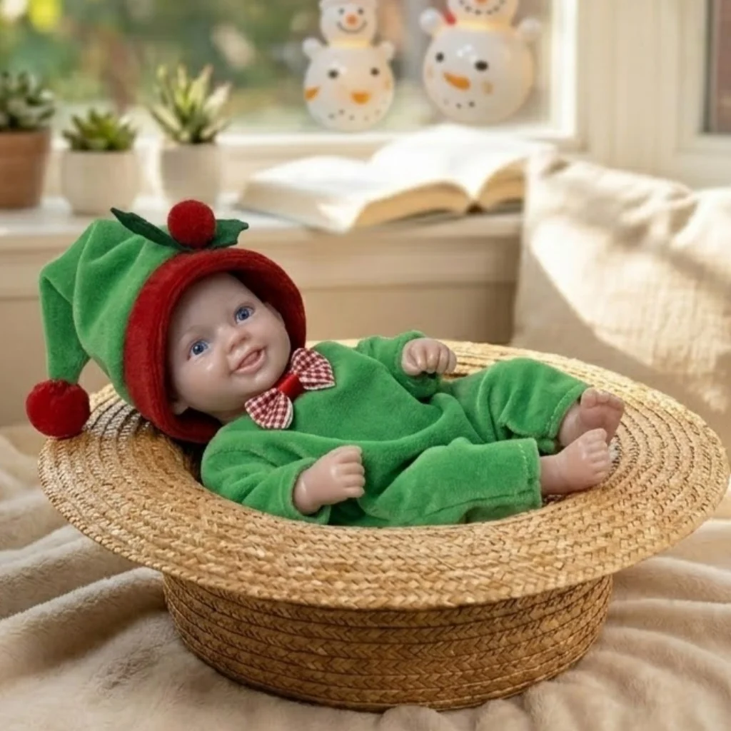

1 PC 15cm/6inch Mini Adorable Solid Silicone Painted Reborn Doll Realistic Handmade Dolls For Kid's Gift Bebê Reborn