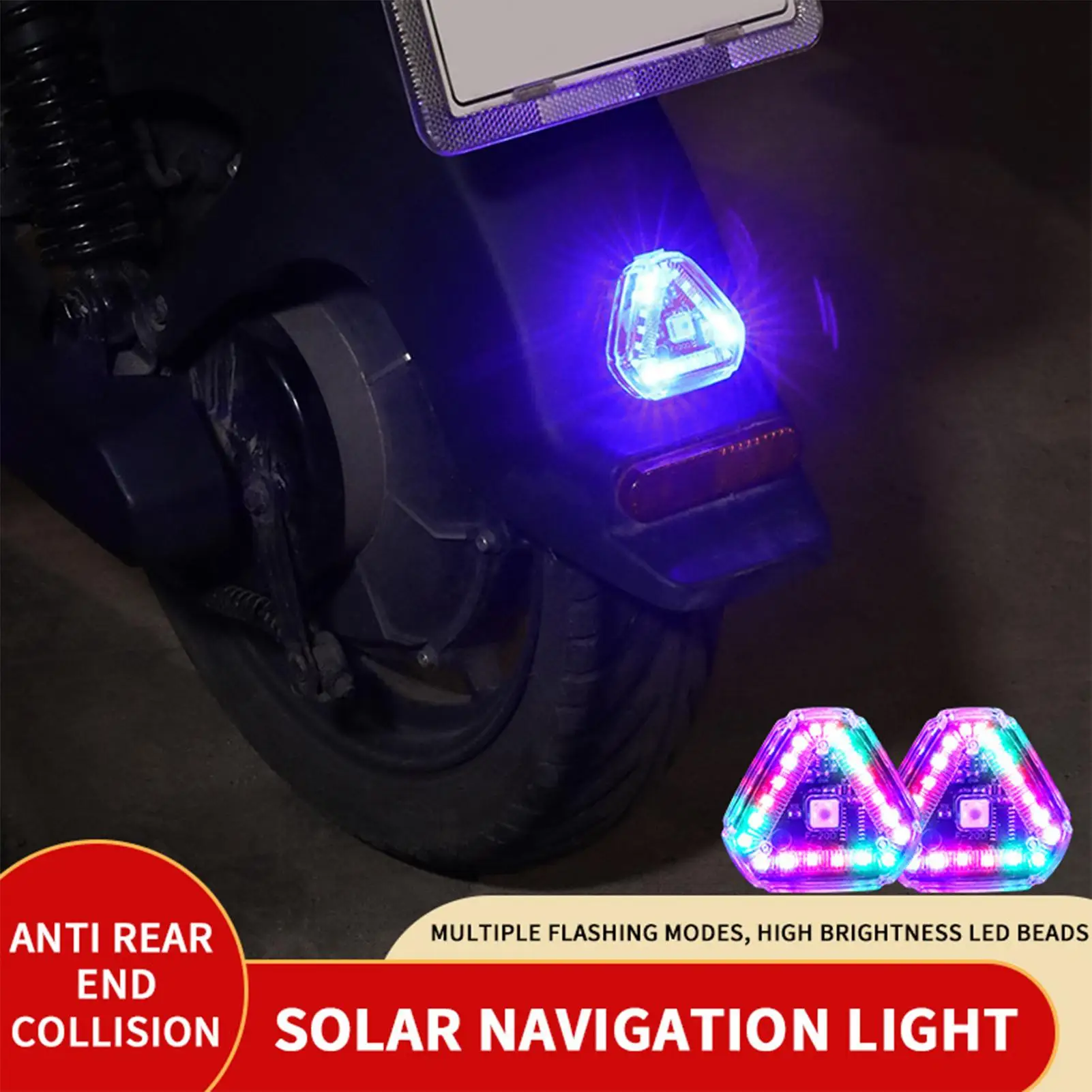 Strobe Lights For Car Warning Flash Strobe Light Wireless High Brightness Triangular Shape Solar Charging Lamp For Aircraft