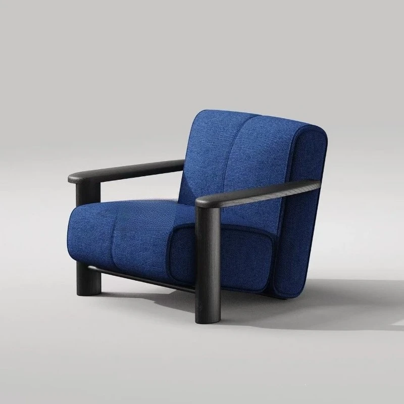 Solid wood creative designer sofa chair living room balcony lazy chair model room hotel reception leisure single chair