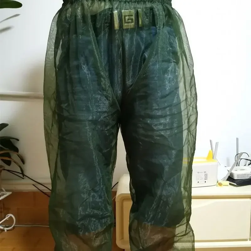 Net Mesh Breath Sheer Elastic Waist Trousers Mosquito Resistant