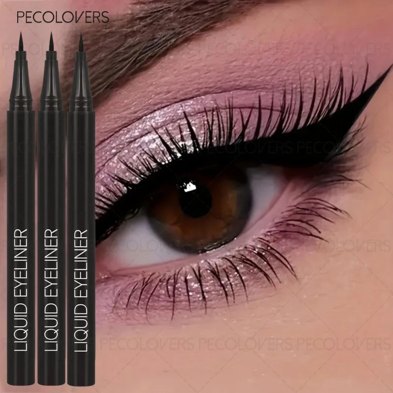 3 قطع محدد عيون سائل أسود، محدد عيون فائق الدقة، مقاوم للماء والعرق، يدوم طويلاً وطبيعي، مستحضرات تجميل للعين #1