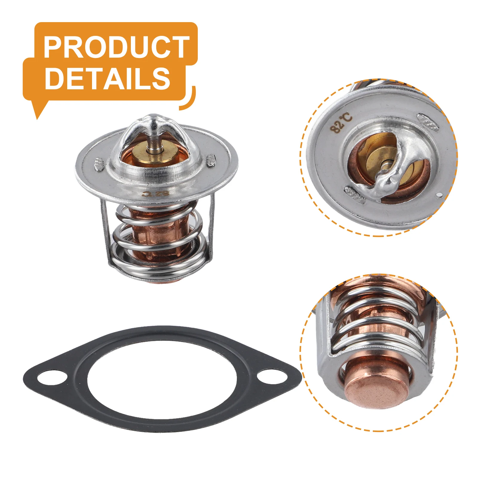 

1PCS Engine Thermostat for Kubota Models For D750 For D722 D850 D950 D1105 D640 D600 Z400 Z402 Z482 Z600 Replacement Part