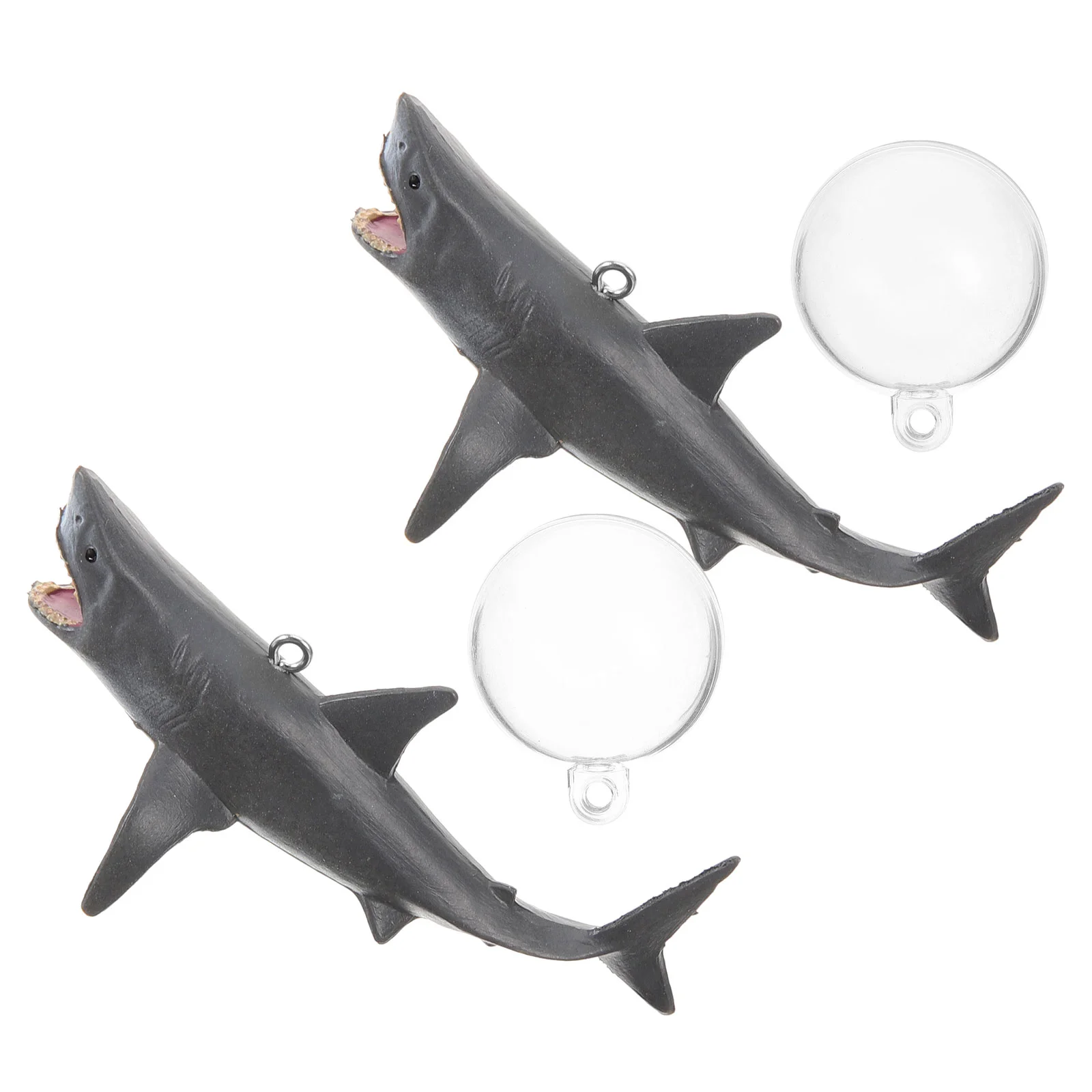 2 Sets Fish Tank Shark Decoration Floating Marine Animal Figurine Sharknado Bubbler Accessories Pvc Aquarium Ornament Adorn Toy