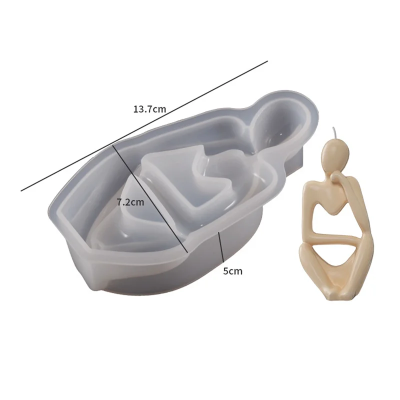 Stampo per candele 3 pezzi Pensieri Ritratto Ornamenti Resina epossidica Stampo in silicone Semplice corpo astratto europeo Stampo per candele Resina siliconica