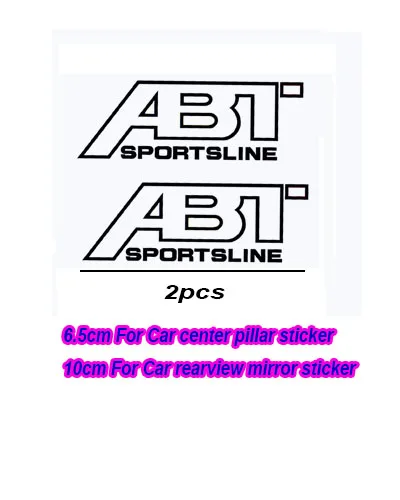 2pcs Reflective ABT Car center pillar sticker and rearview mirror sticker For Volkswagen Audi Quattro A3 A4 A5 A6 A7 A8 Q5 etc view 3