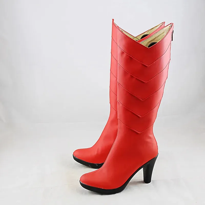 2025 aaa Anime That Time I Got Reincarnated as a Slime Milim Nava Cosplay Schuhe Damen Halloween Party Rotes PU-Leder mit hohen Absätzen