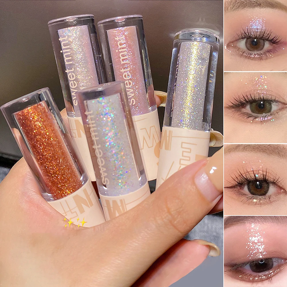 1PC Perlglanz Flüssigen Lidschatten Glanz Rosa Eyeliner Liegen Seidenraupe Langlebig Wasserdicht Lidschatten Glitter Auge Koreanische Make-Up