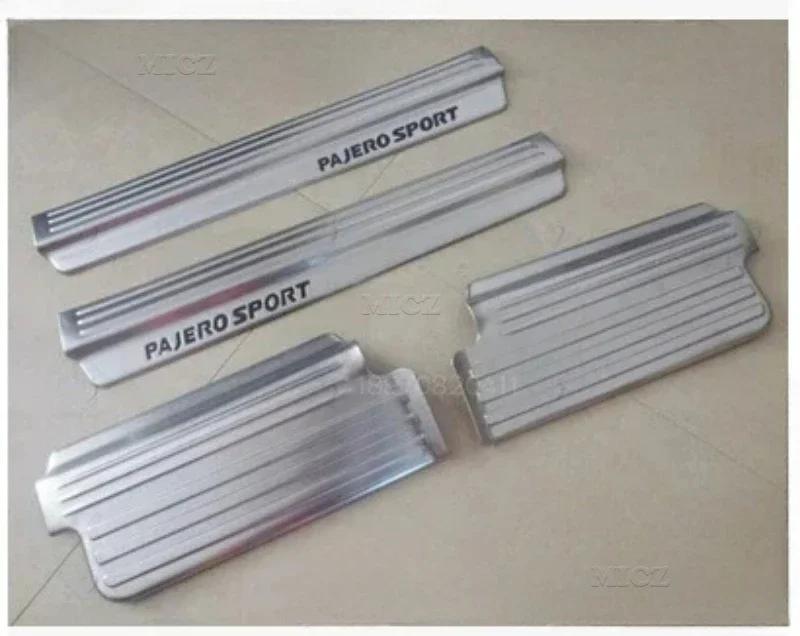 For Mitsubishi Pajero Sport 2010-2014 Auto Accessories 4pcs Stainless Steel Door Sill Scuff Plates Door Sill Strip Welcome Pedal