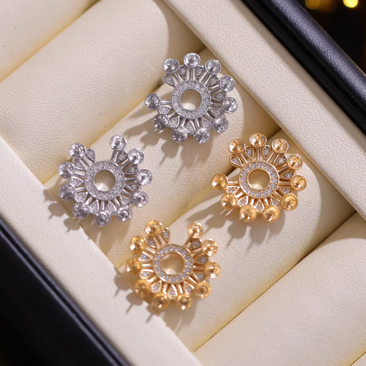 

S925 Sterling Silver Earrings Base Findings Mountings Jewelry Mounts Fittings Accessories for 3-5mm Pearls 3 pairs/lot