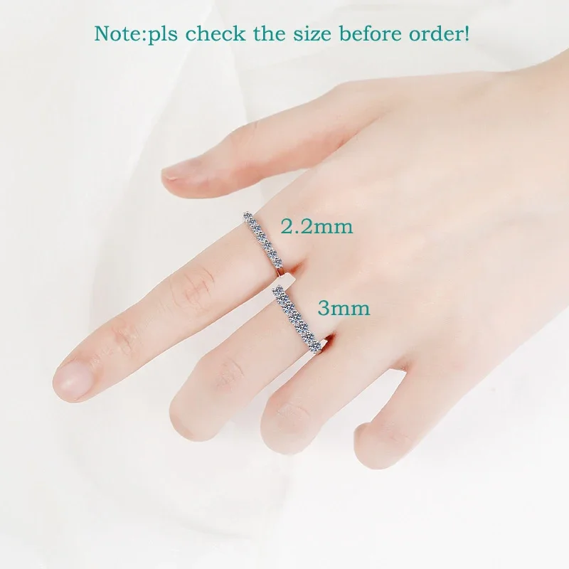 Smyoue 0.28/0.7CTTW D Vvs1 Moissanite Rings for Women 7 Gems Sparkling S925 Sterling Silver Wedding Band Match Diamomd Wholesale