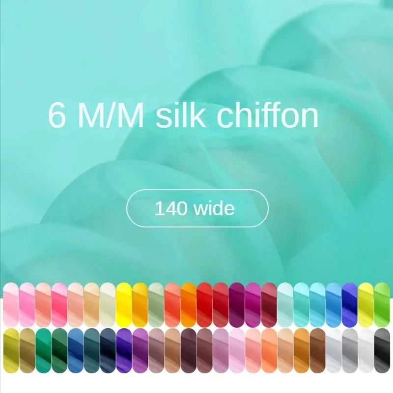 

100% шелковая шифоновая ткань тутового шелка на метр для свадебных платьев ханьфу, пижамные юбки, тонкая дышащая ткань для шитья своими руками