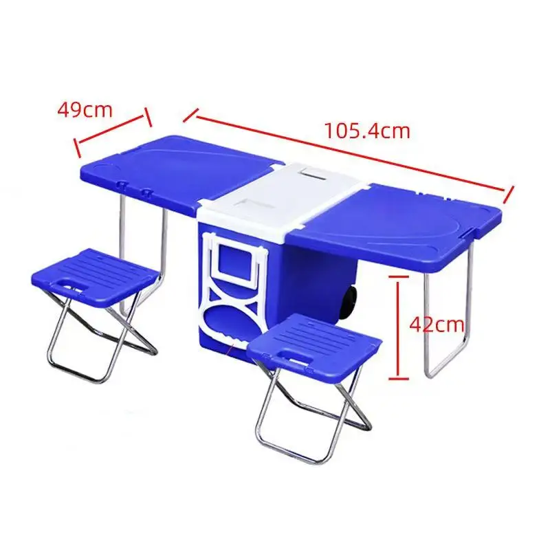 Portable 28L Cooler With Table And Chair Insulated Thermal Food/ Can Beer/ Picnic Storage Box