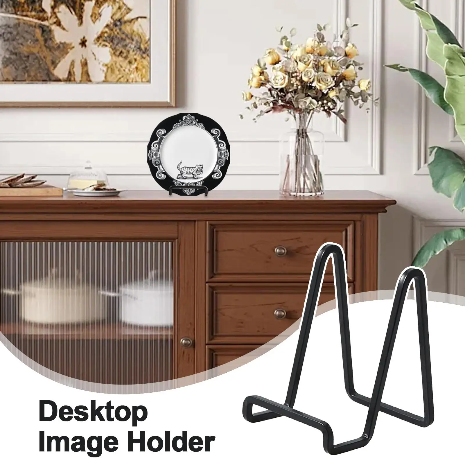 Iron Art Magazines Display Stand Dish Rack Plate Bowl Picture Frame Photo Book Pedestal Holder Home Decoration Storage Ornaments