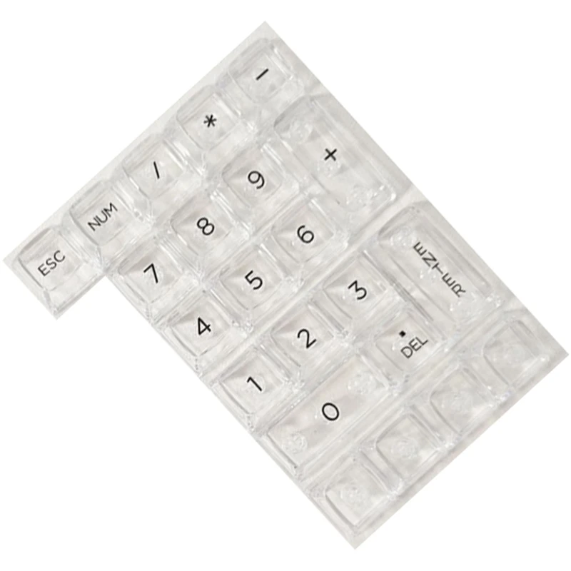 Improve Keyboard Aesthetics 22Key Transparent Ice Crystal Keycaps for Numeric Keypads Convenient Keycaps Crystal