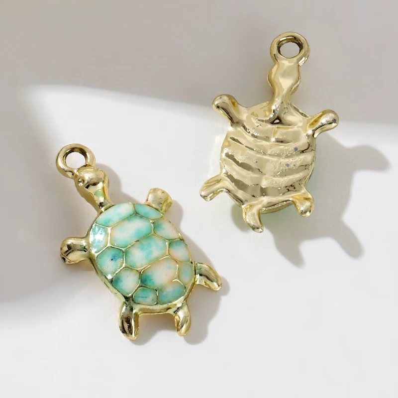 5pcs New Fashion Colorful Little Turtle Enamel Charms Cute Ocean Animal Pendants For Making Handmade DIY Jewelry Accessories