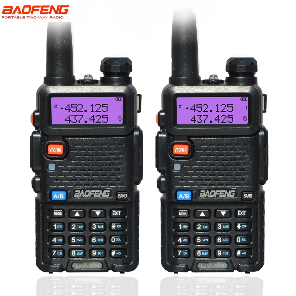 1/2 Uds Baofeng UV-5R 5W 8W FM Walkie Talkie UV5R portátil Amateur Ham CB estación de Radio transceptor de doble banda comunicador de 10KM