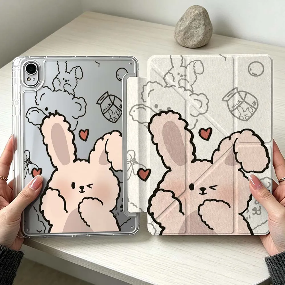 

Cute Heart Bunny Pattern Soft For Huawei MatePad Pro SE Air 12X Honor Pad 9 V9 GT X9a X9 Foldable 3Y Tablet Case