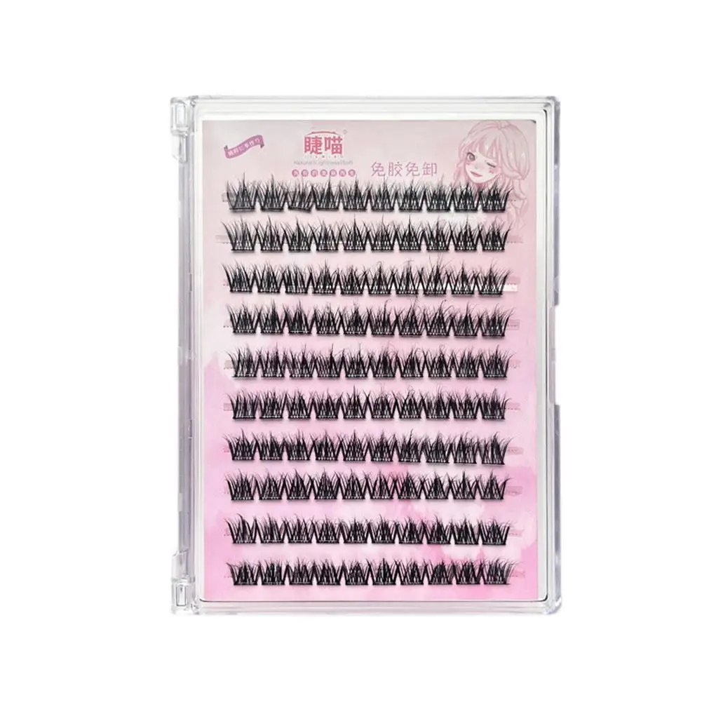 Pestañas postizas autoadhesivas, pestañas de visón 5D, grupos de pestañas sin pegamento, grupos de pestañas rizadas Idol, pestañas de sección Individual reutilizables