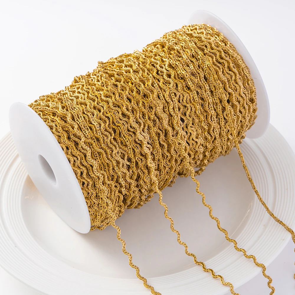 1 Meter Edelstahl Wasserwellen-Ketten für Schmuckherstellung, Halsketten für Männer und Frauen, DIY Anhänger, Armbänder, Choker – Detail 4