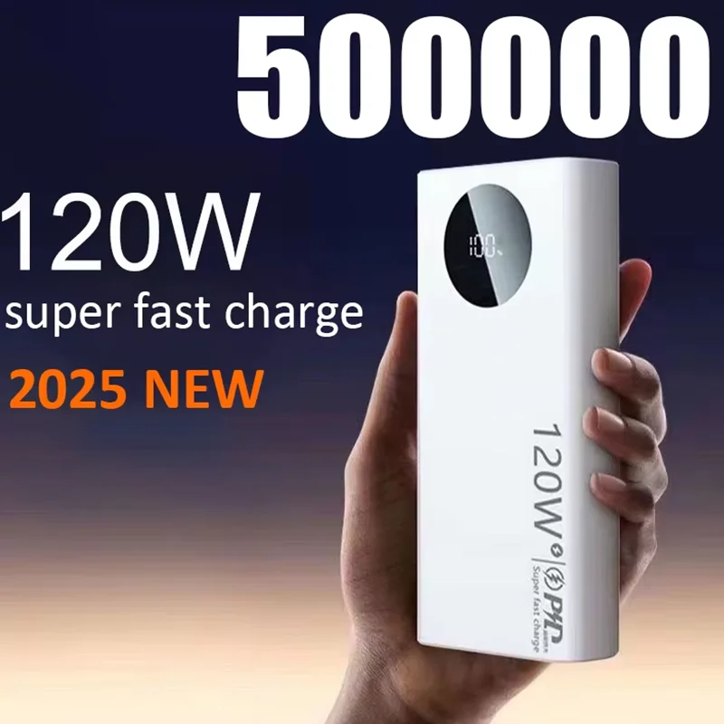 120W 50000mAh Power Bank o dużej pojemności Szybkie ładowanie Powerbank Przenośna ładowarka do iPhone'a Samsung Huawei 2024
