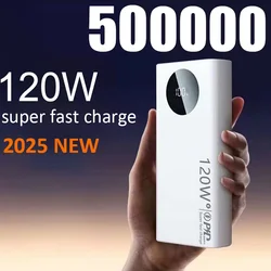 120W 50000mAh High Capacity Power Bank Fast Charging Powerbank Portable Battery Charger For iPhone Samsung Huawei 2024