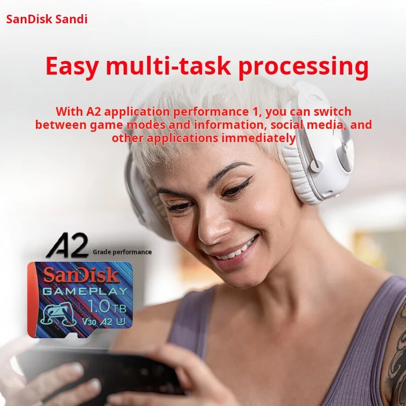 SanDisk 1TB TF (MicroSD) Memory Card, A2 U3 V30 4K,  Read Speed 190MB/s, Dedicated for Game Consoles & Handheld Game Devices