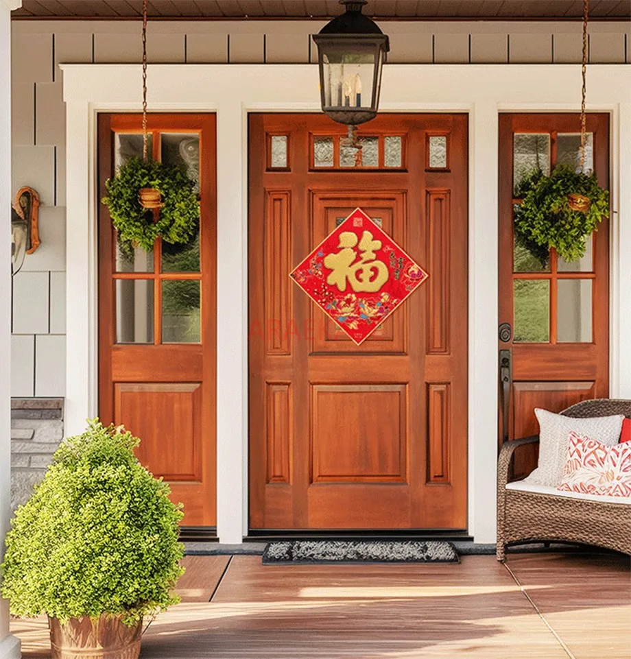 Chinese New Year Window Door Stickers New Year Party Decorations