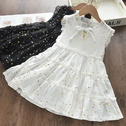 Menoea-Robe de mariée à paillettes étoilées pour filles, robes de soirée pour enfants, tenues pour enfants, vêtements de princesse, mode d'été, 2023