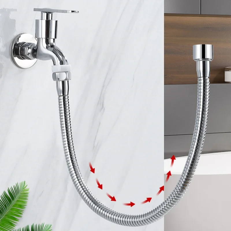 Kitchen Faucet Extension Pipe for Sink, Household Electroplated Foldable Full Copper Rotating Extended Spout
